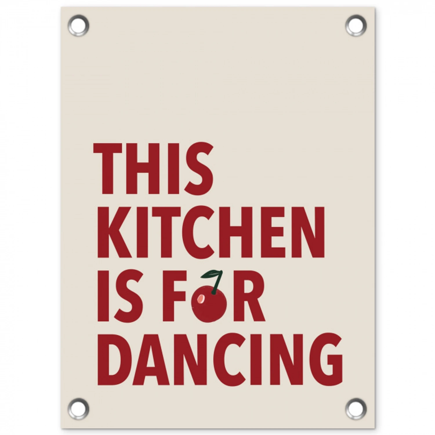 Rood - Quote - Kersen tuinposter los doek klein -3d