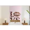 Tekst - Love - Pantervacht - Lichtroze fotobehang vinyl groot -bed