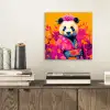Kimono - Roze - Panda - Bloemenkroon aluminium wit klein -sfeer1