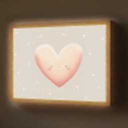 Hart - Gezicht - Roze - Stippen Light Box met batterij (Wandlamp) middel -z3d_website