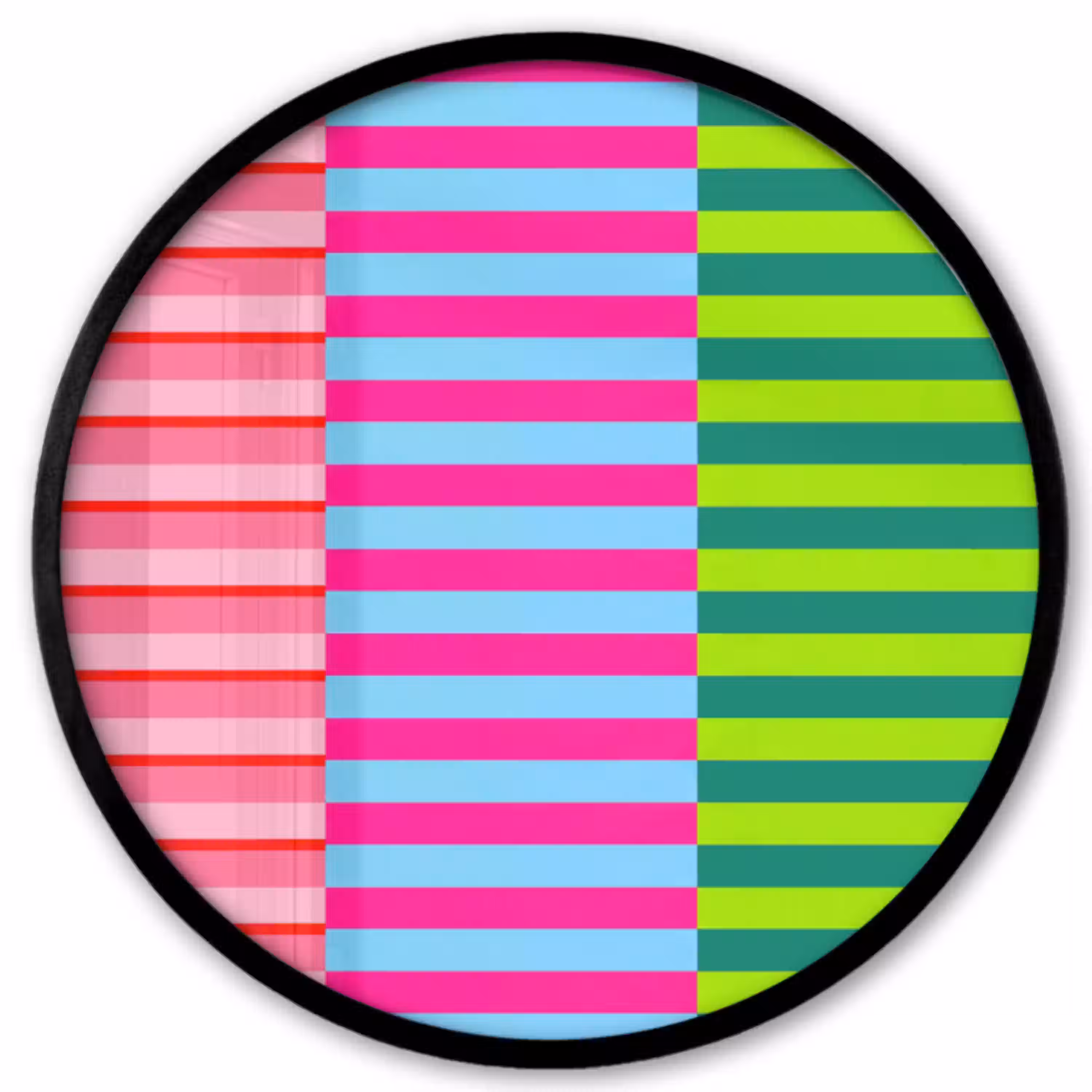 Patroon - Strepen - Modern - Abstract - Kleurrijk Fotolijst rond zonder passe partout klein -3d