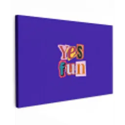 Yes fun - Kleurrijk - Collage-stijl canvas 2cm klein -z3d