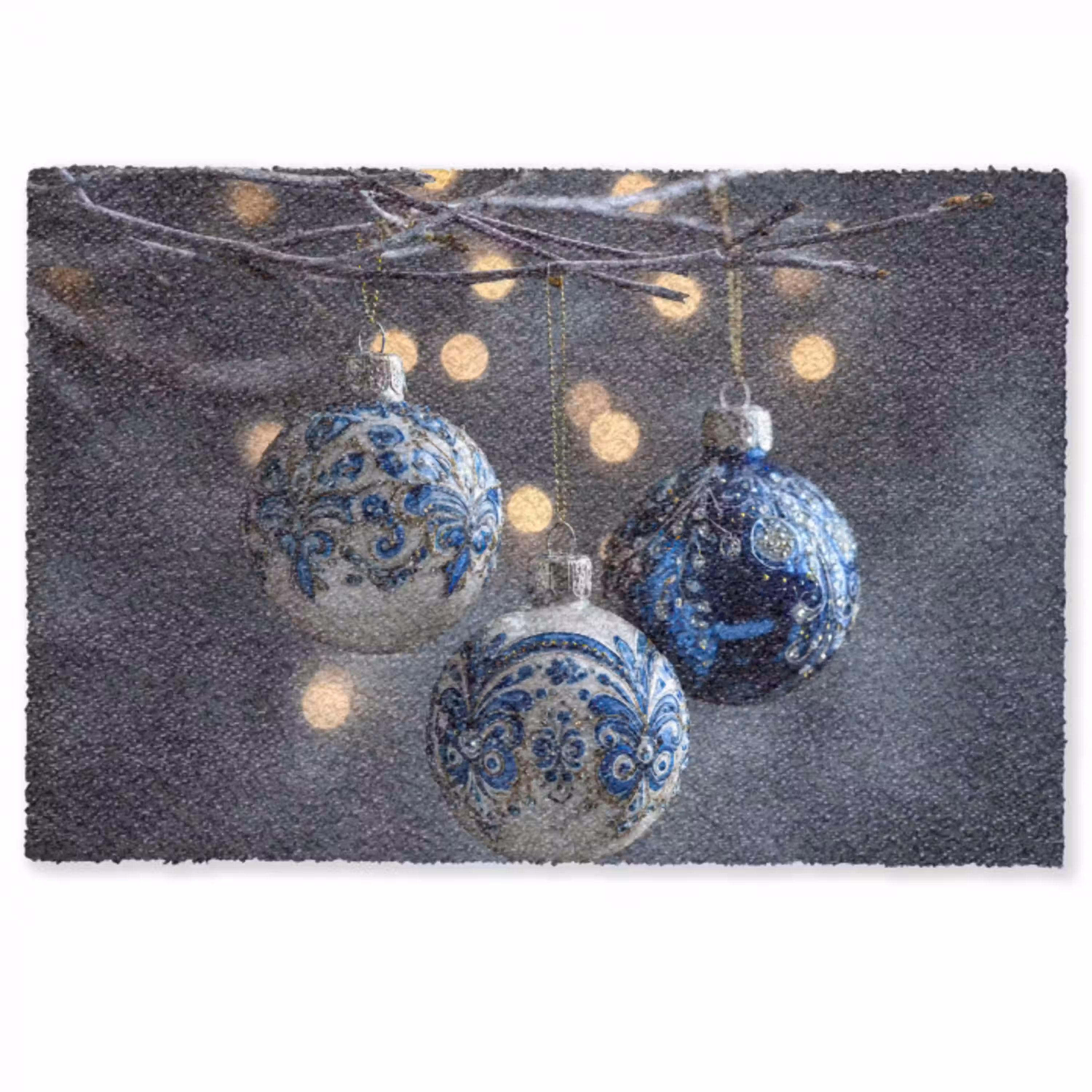 Kerstbal - Versierd - Blauw Deurmat klein -zkaufland3d