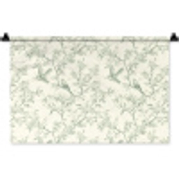 Klassiek - Vogels - Groen Wandkleed katoen klein 269 -zz3d