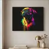 Puck - Hond - Verf - Kleuren Textielframe zwart klein -sfeer2