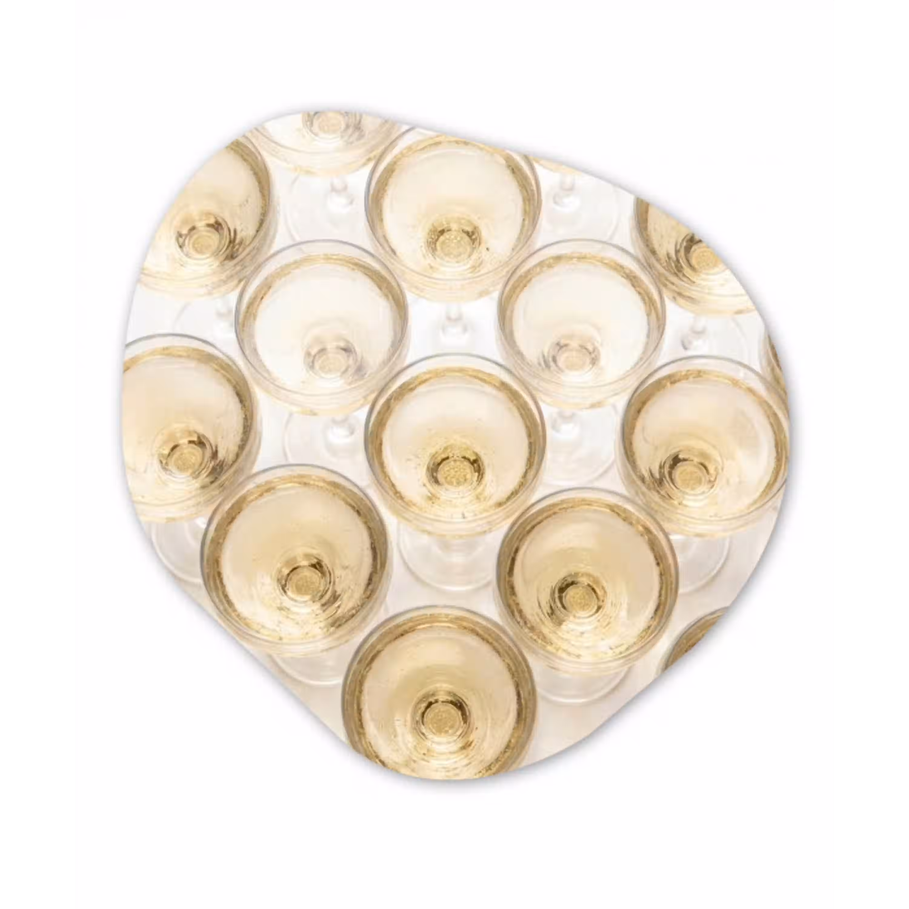 Drank - Glazen - Feest - Goud Wandcirkel Organisch Forex 3mm klein -3d