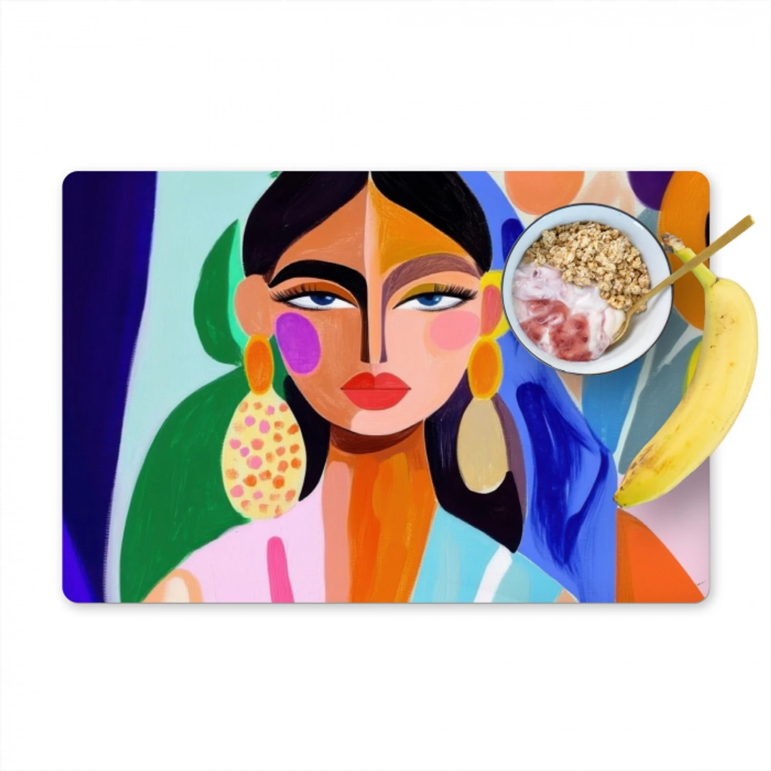 Portret - Vrouw - Modern Placemat vinyl groot -zzzproduct_Kitchenyeah-website