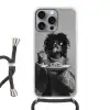 Vrouw - Pasta - Zwart - Wit Hoesje iPhone 16 Pro Max met koord klein -3d