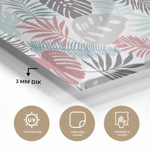 Bladeren - Tropical - Pastel - Jungle plexiglas 5mm klein -sfeer2