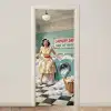 Retro - Blauw - Vrouw deurposter klein -3d_beige