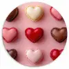 Macarons - Hartjes - Kleurrijk - Roze KitchenYeah - Keuken - Wandcirkel Forex klein -3d