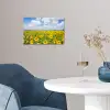 Zonnebloemen - Bloemen - Wolken - Natuur - Geel - Landschap poster papier klein -sfeer3