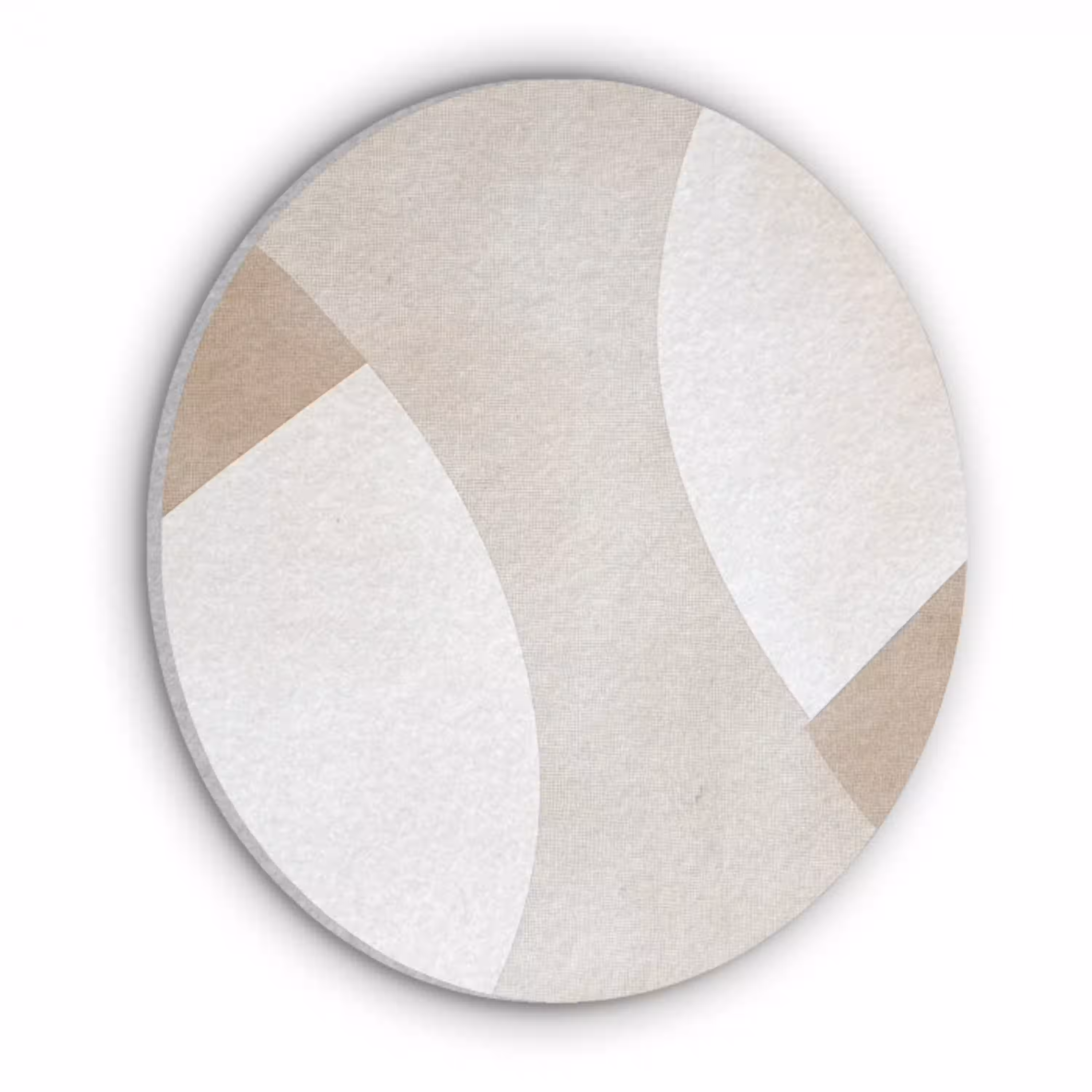 Bruin - Japandi - Abstract Akoestische PET Vilt - Rond klein -3d
