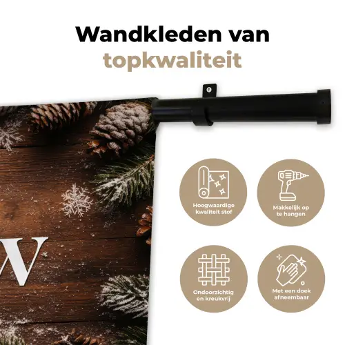 Sneeuw - Houtlook - Quote - Let it snow Wandkleed katoen klein -sfeer2
