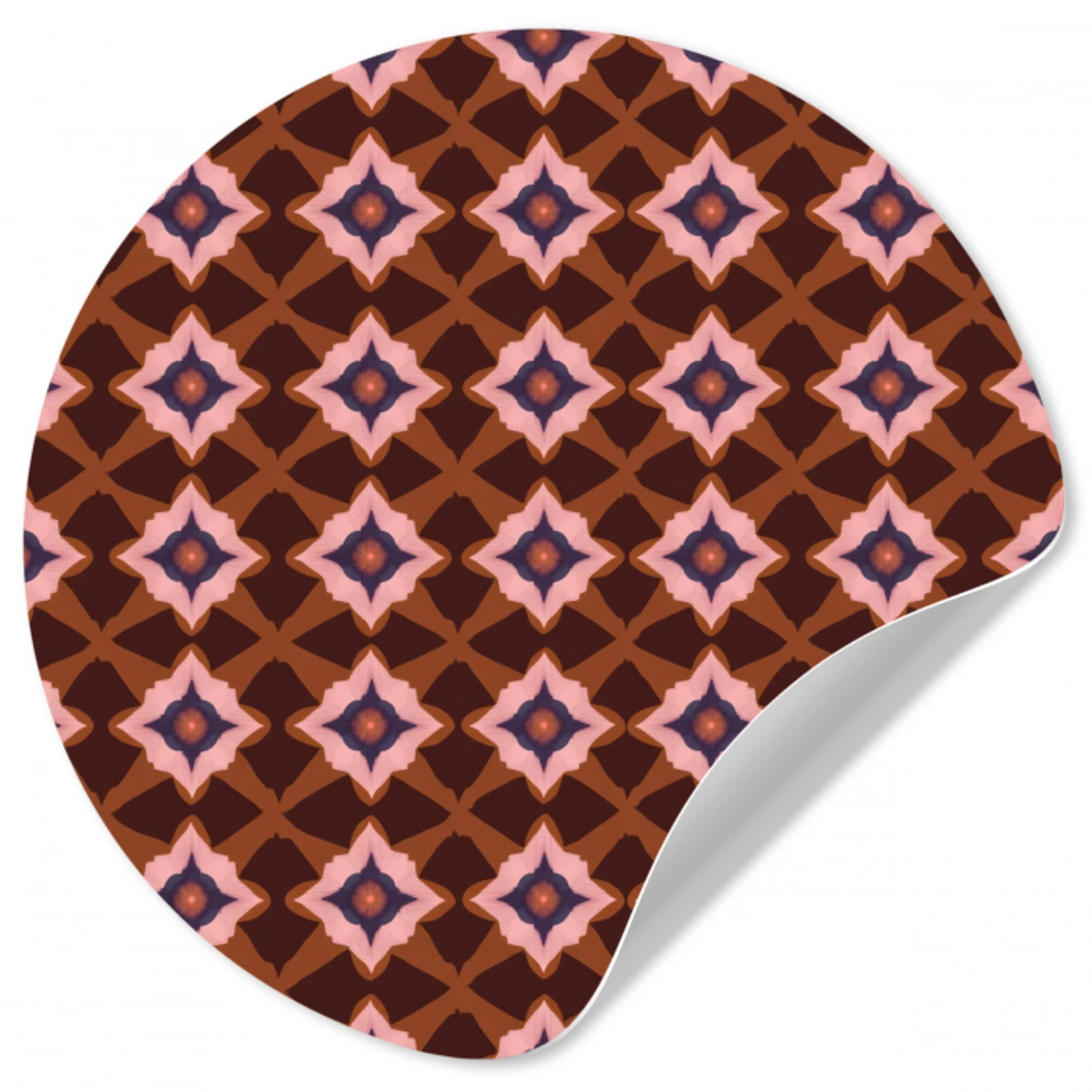 Geometrisch - Sierlijk - Bruin Wandcirkel behangsticker klein 186 -3d