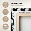 Monstera - Silhouetten - Tropisch - Wit canvas 2cm xxl 828 -sfeer2