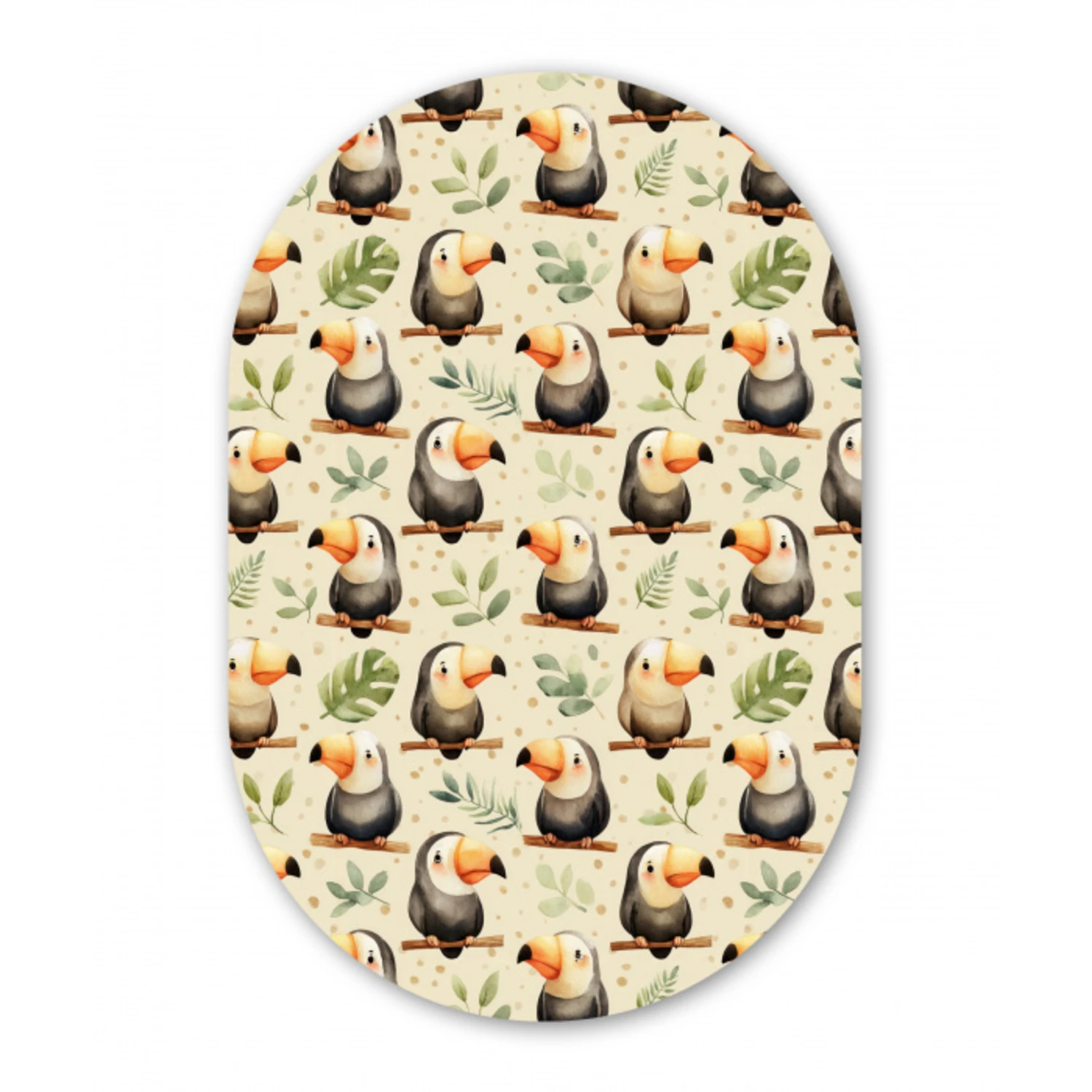 Toekans - Exotisch - Kleurrijk Wandcirkel Ovaal Forex klein 630 -3d