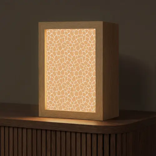 Giraf - Oranje - Patroon Light Box met kabel (Tafellamp) klein 925 -z3d_website