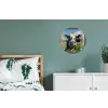 Doorkijk - Koe - Weiland - Dieren - Natuur Wandcirkel aluminium klein -slaapkamer
