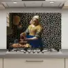 Melkmeisje - Kunst - Panterprint - Vermeer - Schilderij - Oude meesters keuken achterwand spatscherm klein -3d_website