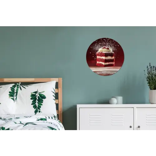 Rode - Velvet - Taart - Eten Wandcirkel aluminium klein -slaapkamer