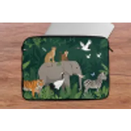 Tropisch - Jungle -  Groen laptophoes neopreen klein -tafel