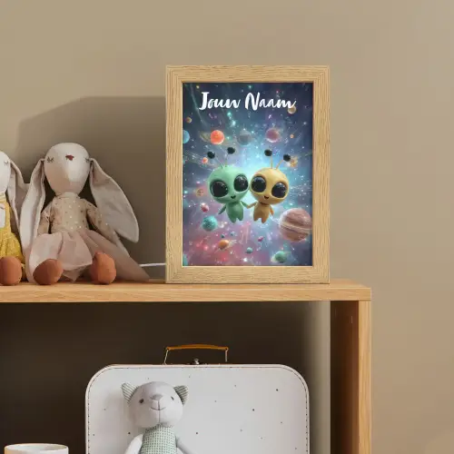 Aliens - Ruimte - Planeten Light Box met kabel (Kinderlampje) klein -sfeer2_kind