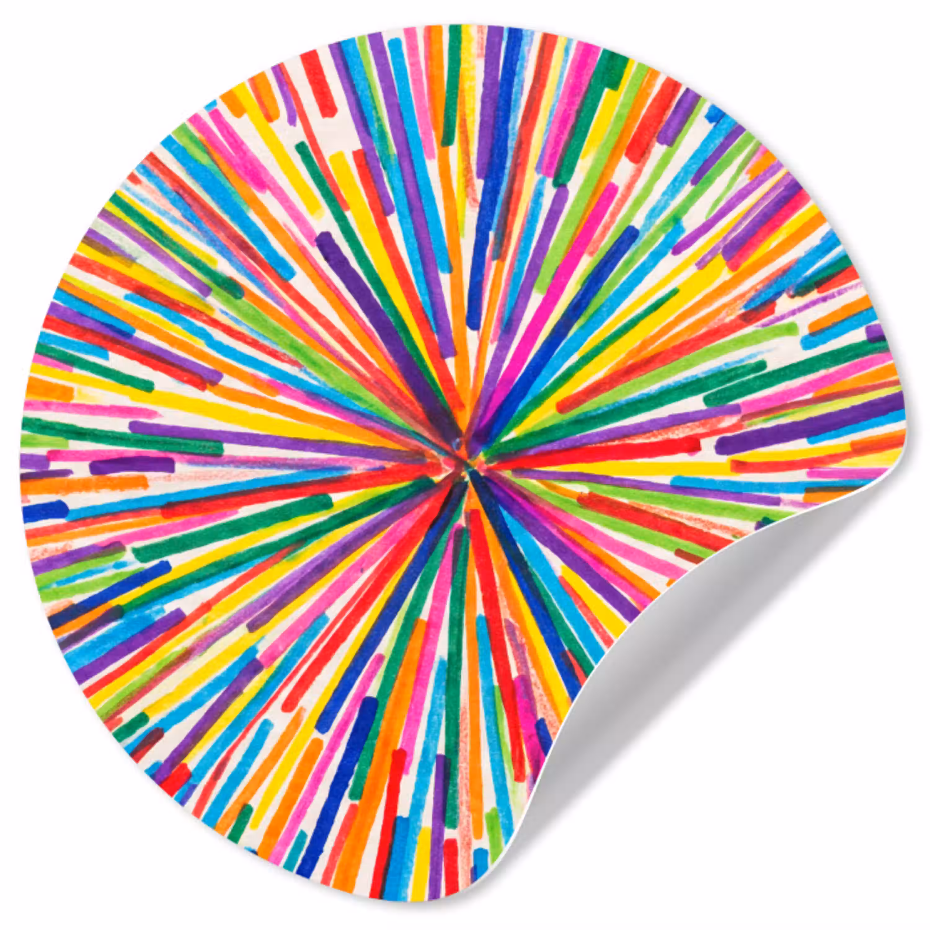 Lijnen - Kleurrijk - Abstract Wandcirkel behangsticker klein -3d