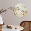 Takken - Bloemen - Vogeltjes - Roze Akoestische PET Vilt - Rond klein -sfeer3