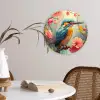 IJsvogel - Bloesem - Natuur - Vogels - Bloemen Wandcirkel kunststof plaat 5mm dik klein -sfeer4