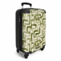 Modern - Grafisch - Groen NBS - Handbagage koffer - Volwassenen Unisex middel -productfoto_3d
