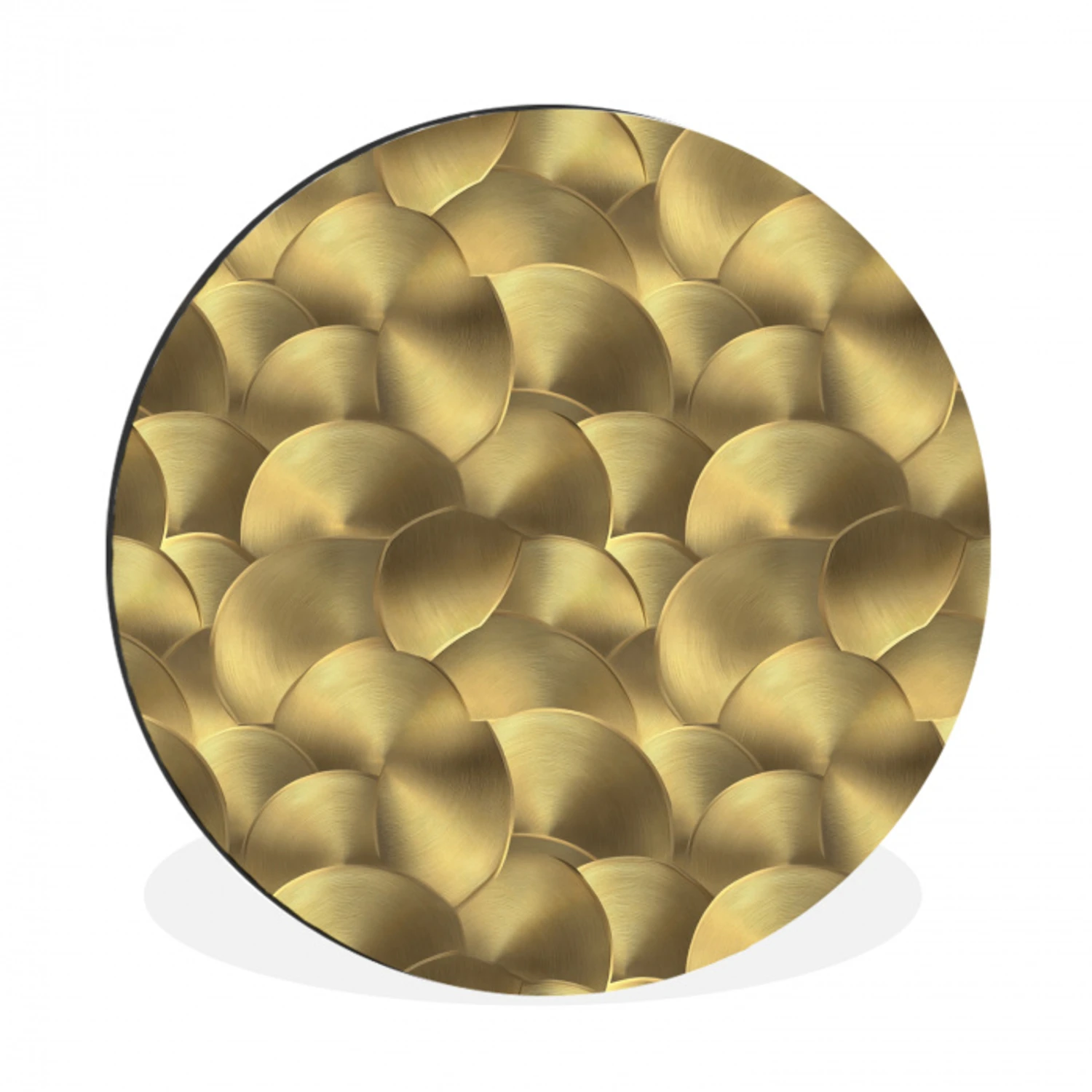 Modern - Cirkel - Goud Wandcirkel aluminium klein 190 -3d