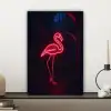 Flamingo - Roze - Neon - Licht canvas 2cm klein -sfeer6