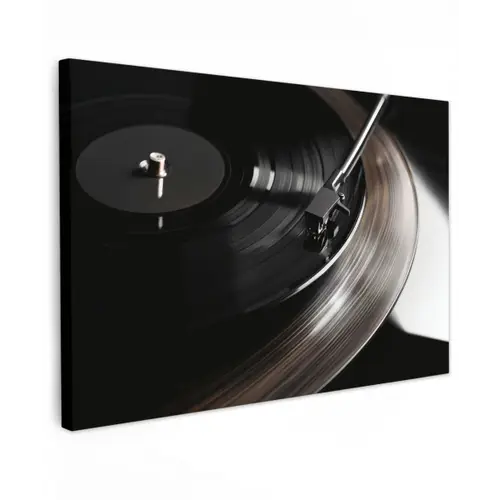 Close-up - Vinylplaat - Platenspeler - Zwart canvas 2cm klein -z3d
