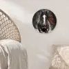 Paard - Dieren - Zwart - Luxe - Modern Wandcirkel kunststof plaat 5mm dik klein -sfeer5