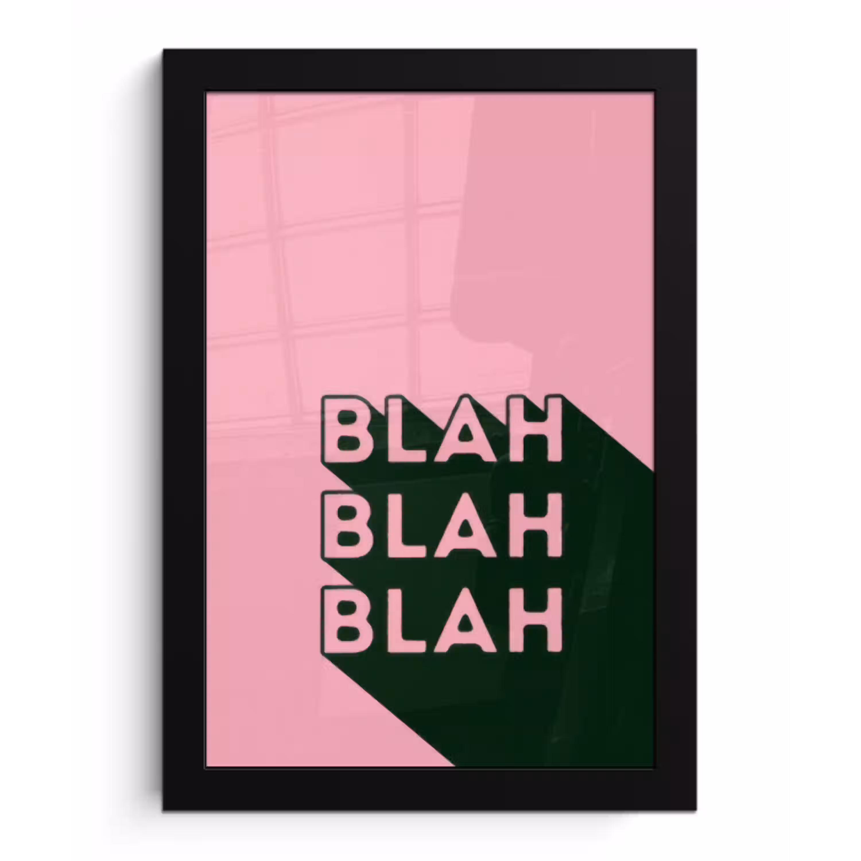 Tekst - Grafisch - Groen - Schaduw fotolijst zwart zonder passe partout klein -3d