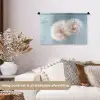 Paardenbloemen - Pluisjes - Wit Wandkleed katoen klein -sfeer1