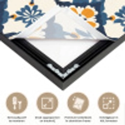 Klassiek - Geometrisch - Blauw Textielframe zwart klein 947 -USP_feed_closeupNL