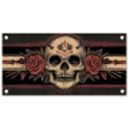 Schedel - Rozen - Gotisch tuinposter los doek klein -3d