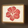 Rode hibiscusbloem - Textuur achtergrond - Beige Light Box met batterij (Wandlamp) middel -z3d_website