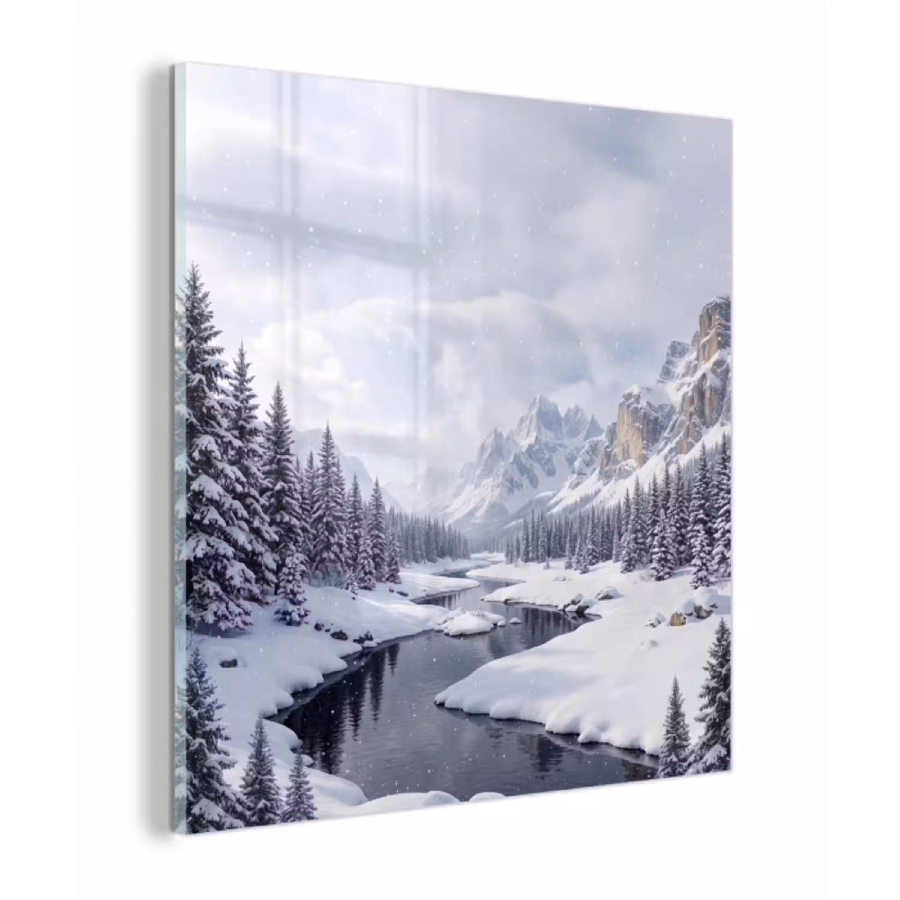 Sneeuwlandschap - Bergen - Rivier - Winter plexiglas 5mm klein -z3d