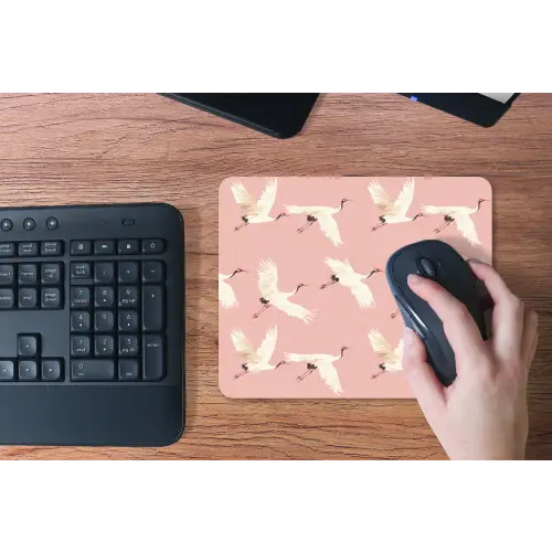 Modern - Kraanvogels - Roze muismat rubber klein 262 -toetsenbord