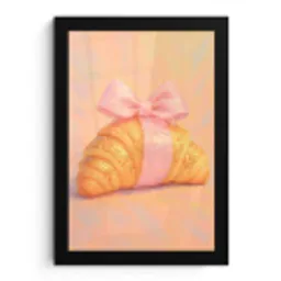 Croissant - Strik - Roze fotolijst zwart zonder passe partout klein -3d