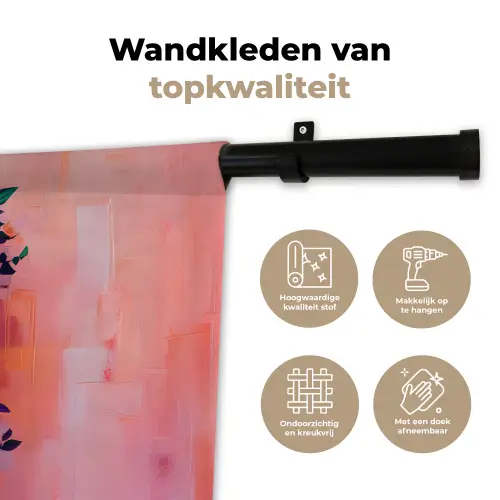 Planken - Boeken - Bladeren Wandkleed katoen klein -sfeer2