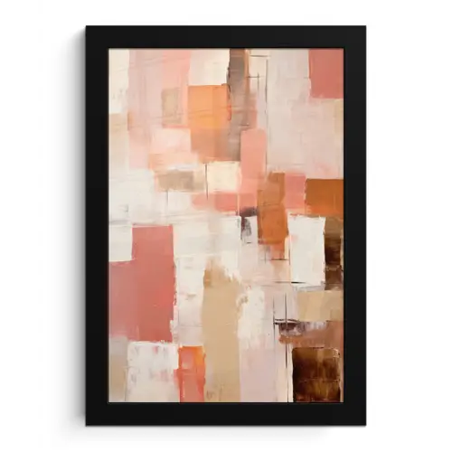 Kunst - Roze - Abstract fotolijst zwart zonder passe partout klein -3d