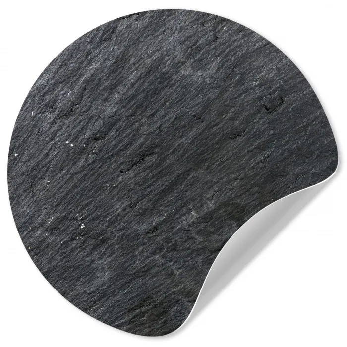 Natuursteen - Industrieel - Leisteen - Structuur - Grijs Wandcirkel behangsticker klein -3d