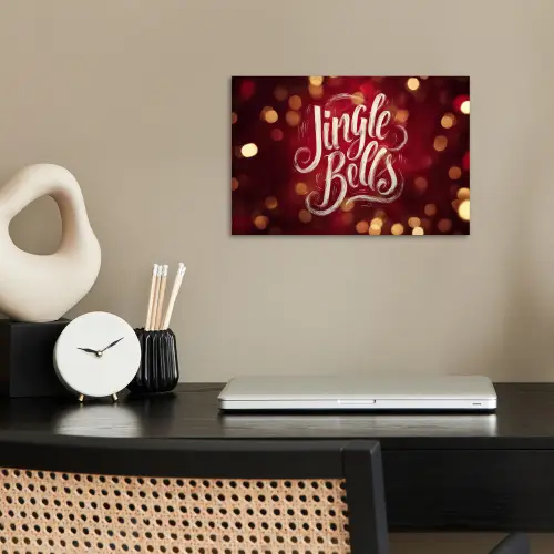 Jingle - Bells - Kerst - Rood poster papier klein -sfeer1