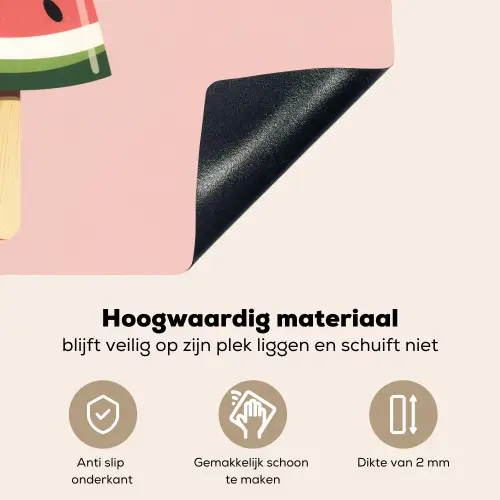 Watermeloen - Ijsje - Pitjes - Rood Inductie beschemer met haakjes klein -ky-onderkant-nl