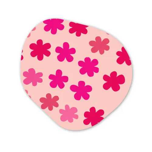 Bloemen - Patroon - Roze Wandcirkel Organisch Forex 3mm klein -3d