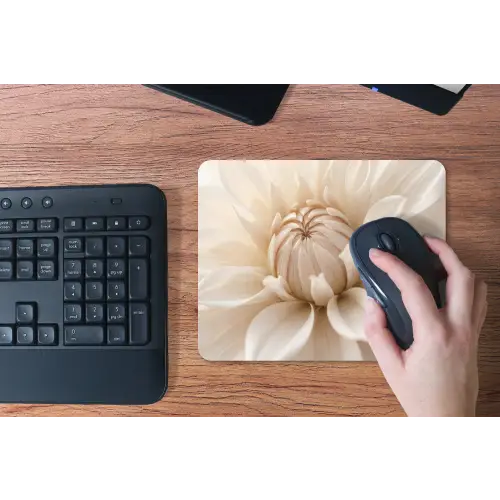 Bloem - Dahlia - Wit muismat rubber klein -toetsenbord